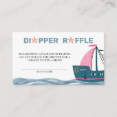 おむつラッフルピンク航海のベビーシャワー エンクロージャーカード (正面)