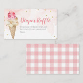 おむつラッフルピンク赤面アイスクリーム金ゴールドグリッター エンクロージャーカード (正面/裏面)
