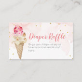 おむつラッフルピンク赤面アイスクリーム金ゴールドグリッター エンクロージャーカード (正面)