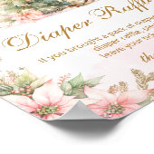 おむつラッフルピンク金ゴールドクリスマスツリーベビーシャワー ポスター (角)