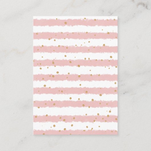 おむつラッフルピンク金ゴールドフローラ象 エンクロージャーカード (裏面)