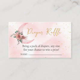 おむつラッフルピンク金ゴールド私たちは月の上にいる エンクロージャーカード