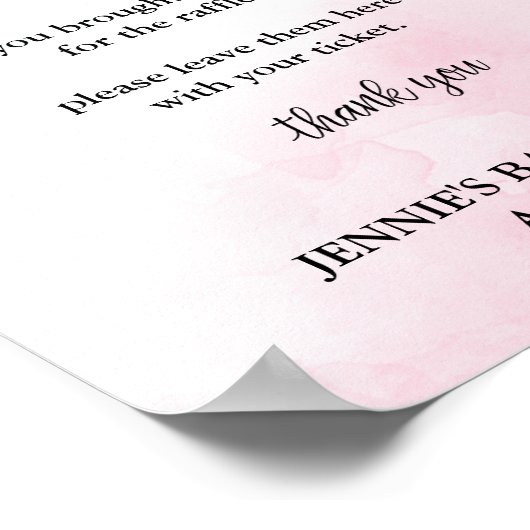 おむつラッフルピンク/ブルーベビーシャワー表示ポスター ポスター (角)