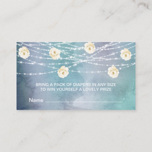 *~*おむつラッフルフラワーライトバラベビーシャワー エンクロージャーカード (裏面)