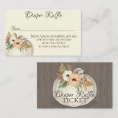 おむつラッフルフローラカボチャ秋ベビーシャワー 名刺 (正面/裏面)