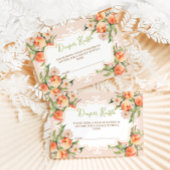 おむつラッフルフローラピーチベビーシャワー エンクロージャーカード