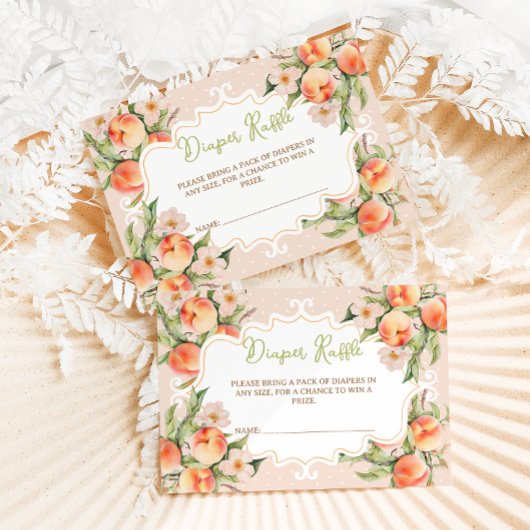 おむつラッフルフローラピーチベビーシャワー エンクロージャーカード