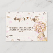 おむつラッフルブックスリクエストガールシャワーベアーピンク エンクロージャーカード (裏面)