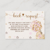 おむつラッフルブックスリクエストガールシャワーベアーピンク エンクロージャーカード (正面)