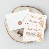 おむつラッフルブックスリクエストガールシャワーベアーピンク エンクロージャーカード