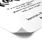 おむつラッフルブラシスクリプト赤ちゃんシャワーディスプレイ ポスター (角)