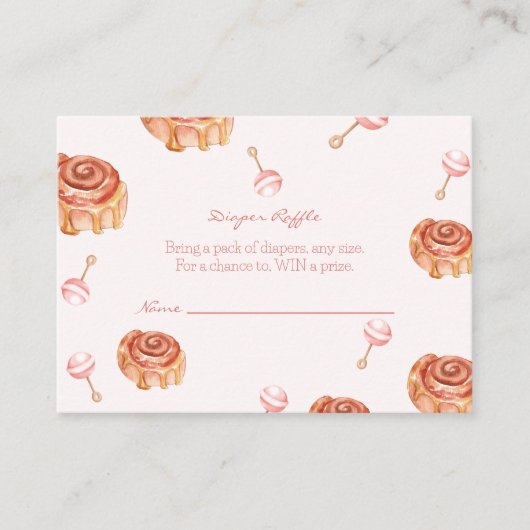 おむつラッフルブランチとベビーシャワーガール エンクロージャーカード (正面)