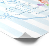 おむつラッフルブルーお洒落ベビーストライプシャワー ポスター (角)