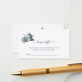 おむつラッフルブルーアジサイ茶パーティー エンクロージャーカード