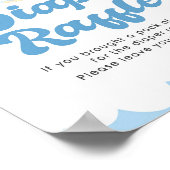 おむつラッフルブルーエレファントボーイ赤ちゃんシャワーサイン ポスター (角)