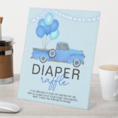 おむつラッフルブルートラックバルーンライトベビーシャワー 台座サイン (インサイチュ)