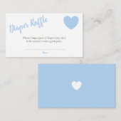 おむつラッフルブルーハートボーイ赤ちゃんシャワー エンクロージャーカード (正面/裏面)