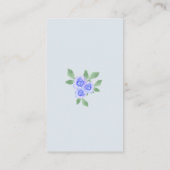 おむつラッフルブルーフローラティーポットベビーシャワー エンクロージャーカード (裏面)