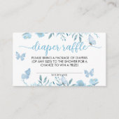 おむつラッフルブルーフローラベビーシャワー エンクロージャーカード (正面)