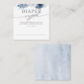 おむつラッフルブルーフローラベビーシャワー スクエア名刺 (正面/裏面)
