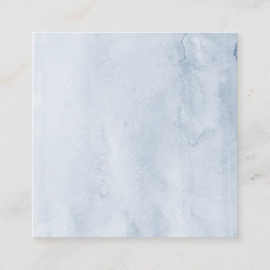 おむつラッフルブルーフローラベビーシャワー スクエア名刺 (裏面)