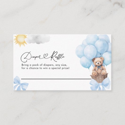 おむつラッフルブルーベアーカード エンクロージャーカード (正面)