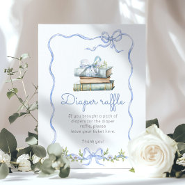 おむつラッフルブルーボウ新しいチャプター赤ちゃんシャワー ポスター