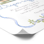 おむつラッフルブルーボウ新しいチャプター赤ちゃんシャワー ポスター (角)