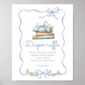 おむつラッフルブルーボウ新しいチャプター赤ちゃんシャワー ポスター (正面)