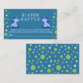 おむつラッフルブルーユニコーン双子ボーイベビーシャワー エンクロージャーカード (正面/裏面)