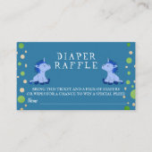 おむつラッフルブルーユニコーン双子ボーイベビーシャワー エンクロージャーカード (正面)