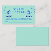 おむつラッフルブルーユニコーン双子ボーイベビーシャワー エンクロージャーカード (正面/裏面)