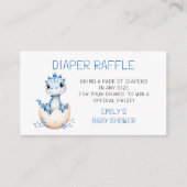 おむつラッフルブルー恐竜の水彩赤ちゃんシャワー エンクロージャーカード (正面)