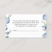 おむつラッフルブルー植物性フローラエンクロージャカード 名刺 (裏面)