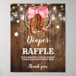 おむつラッフルブーツまたは弓ジェンダーリビール ポスター