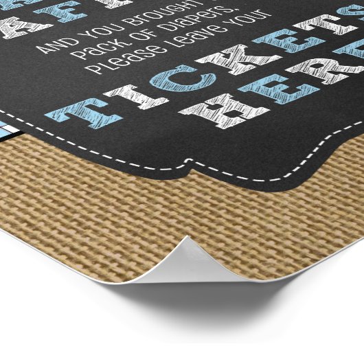 おむつラッフルプレイスあなたのチケットをここにサイン ポスター (角)