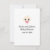 おむつラッフルベビーガールピンクシャワーエンクロージャカード 招待状 (裏面)