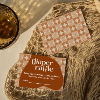 おむつラッフルベビーシャワーの招待状 名刺
