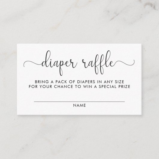 おむつラッフルベビーシャワーインサート エンクロージャーカード (正面)