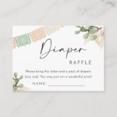 おむつラッフルベビーシャワーカードインサート エンクロージャーカード (正面)