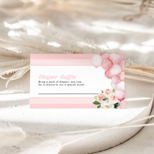 おむつラッフルベビーシャワーカードピンク ノートカード