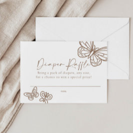 おむつラッフルベビーシャワーカード ノートカード