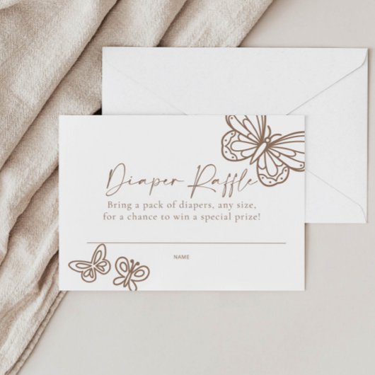 おむつラッフルベビーシャワーカード ノートカード