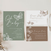 おむつラッフルベビーシャワーカード ノートカード