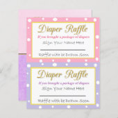 おむつラッフルベビーシャワーゲームピンクと紫 (正面/裏面)
