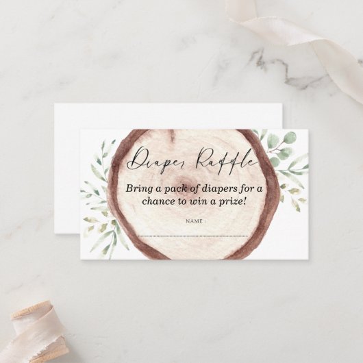 おむつラッフルベビーシャワーゲーム プレイスカード (正面/裏面インサイチュ)