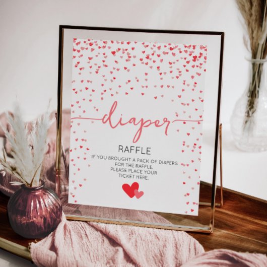 おむつラッフルベビーシャワーサインデジタルまたはプリント ポスター
