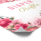 おむつラッフルベビーシャワーピンクフラミンゴバレリーナ ポスター (角)