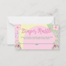 おむつラッフルベビーシャワーフラットノートカード