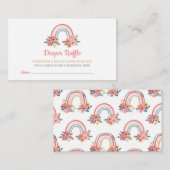おむつラッフルベビーシャワーフローラレインボーカラフル エンクロージャーカード (正面/裏面)
